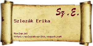 Szlezák Erika névjegykártya